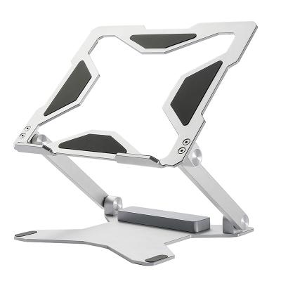 China Any Angle Waist Height Adjustable Ergonomic Aluminum Foldable Portable Laptop Notebook Stand Riser Ergonomic Folding Desk Stand for sale