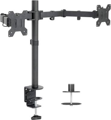 China Adjustable (Height) Dual Heavy Duty LCD Monitor Desk Mount Stand Fully Adjustable Fits 2 Screens up to 27