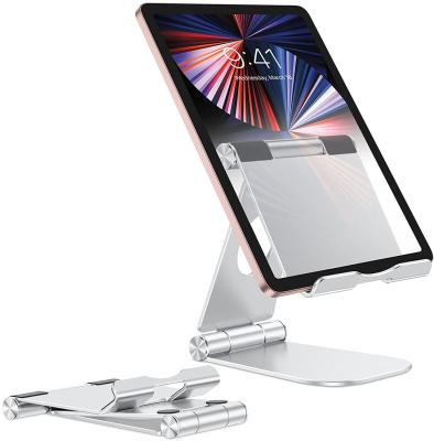 China Adjustable Fully Foldable Adjustable Desktop Aluminum iPad Stand Tablet Stand Holder Compatible with New iPad for sale