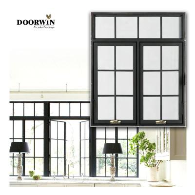 China Magnetic Soundproof American Crank Open Wooden Window Thermal Insulation California Screen Manufacturer Quality Chinese Windows for sale