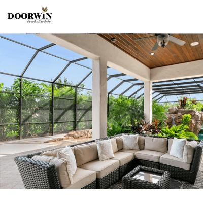 China Modern Special Shaped Tempered Glass Roof Heat Insulation Villa Outdoor Private Solarium for sale