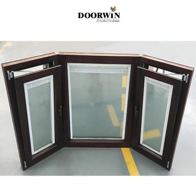 China Simple Design Swing NFCR Double Glazed Customized Oak Wood Bay / Bow Windows For Apartment for sale