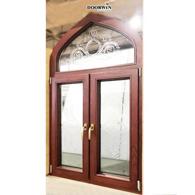 China Swing Texas NFRC Certification Solid Wood Arched Design Window With Colonial Bars Arched Wooden Door And Window Frame Design for sale