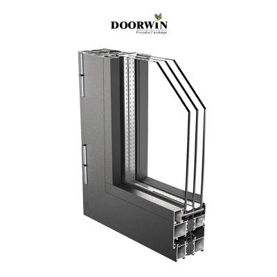 China DOORWIN Swing Thermal Break Casement Aluminum Inswing Windows Tilt and Turn Windows Corner Sample for sale