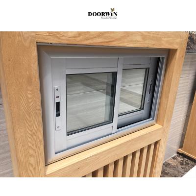 China Doorwin 2022 New Design Double Glazed Screen Hurricane Impact Windows Price Factory Direct Magnetic Aluminum Profile Sliding Windows for sale