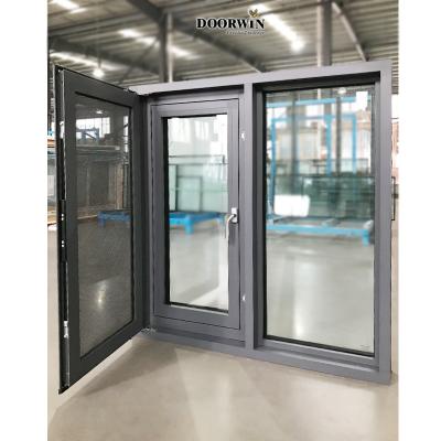 China Swing factory direct sale cheap price hung high quality gray casement window aluminum for sale