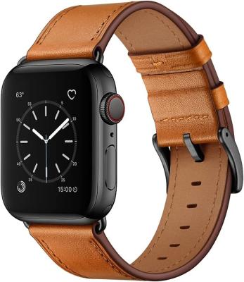 China Comfortable Vintage Crazy Horse 41mm 45mm Genuine Leather Watch Band For Apple Iwatch 7 8 Series for sale