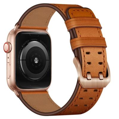 China Genuine Leather Comfortable Buckle Strap Business Genuine Band For Apple Watch Se 7654 42mm 38mm 44mm 40mm Strap Iwatch Watch Band 45mm 41mm for sale