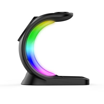 China PORTABLE Ready in New Running 15w Fast Wireless Charger with Wireless RGB Breathing Atmosphere Light Phone Desktop Charger for sale