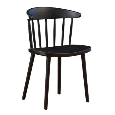 China Affordable Modern Black Plastic Restaurant Dining Chair With Plastic Leg for sale