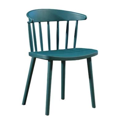 China Affordable Modern Navy Blue Plastic Restaurant Dining Chair With Plastic Leg for sale