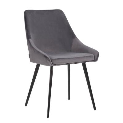 China Wholesale Affordable Modern Luxury Dark Gray Velvet Dining Chairs for sale