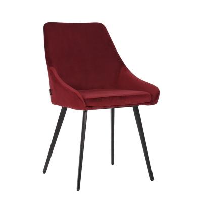 China Wholesale Affordable Modern Luxury Wine Red Velvet Dining Chairs for sale