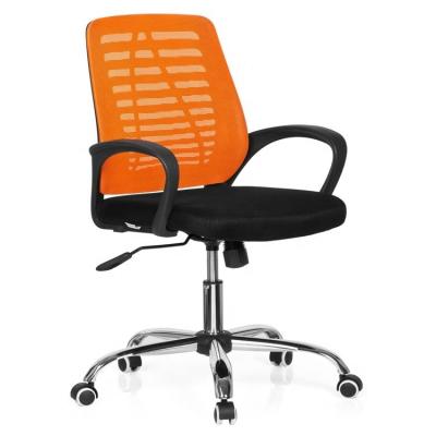 China Mesh Fabric Adjustable Back (Height) Mid Back Classic Ergonomic Design Swivel Orange Office Chair for sale