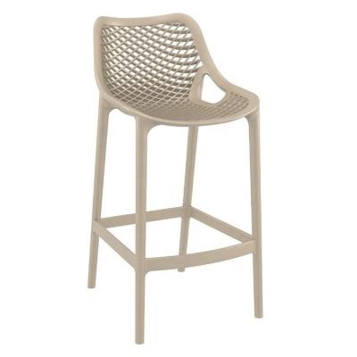 China Contemporary New Design Height Air Patio Light Brown Plastic Bar Stool Counter for sale