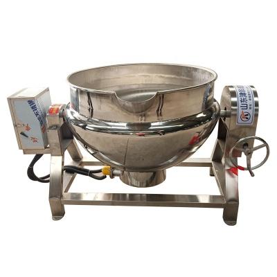 China Beverage Factory Electric Heated Induction Jacketed Kettle With Mixer For Candy for sale