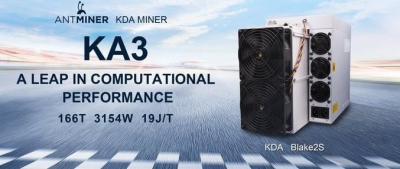 China KDA Algorithm Mini Bitmain Antminer KA3 166T Hashrate 3154W 19J/T for sale