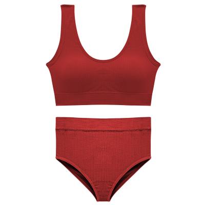 China QUICK DRY Underwear Suit Female No Steel Ring Gathered Vest Bra U Bra Beauty Comfortable Breathable Push Up Large Size Deep Sexy Bra for sale