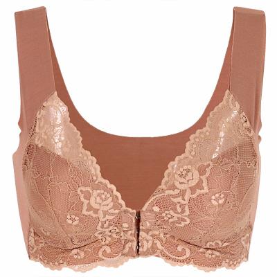 China Breathable foreign big size breast bra lace front bra tradebraEuropean and American buckle sexy underwear for sale