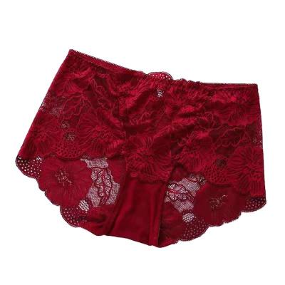 China anti-wrinkle XXL lace panties plus size MM220 jin fat lace up high waist panties lady briefs to burst for sale