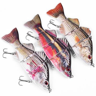 China ABS Plastic Fishing Lures Segmented Top Water Fishing Simulation 3D Eyes Lure Fishing Multi Attached Lure Bait for sale