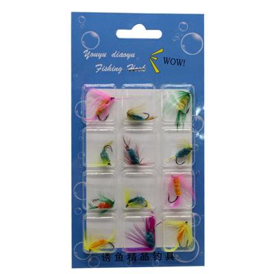 China Hot Sale Fly Fishing Lure, Topwater Insect Fly Flies Lure, 12 Pcs Set Fly Fishing Lure Set 10*18.5cm for sale