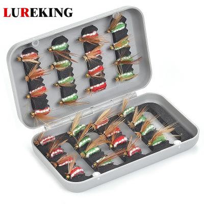 China Lureking Factory F013 China Wholesale Trout Lures Flies 32pcs Flying Lure Kit 10*6.5*2.5cm for sale