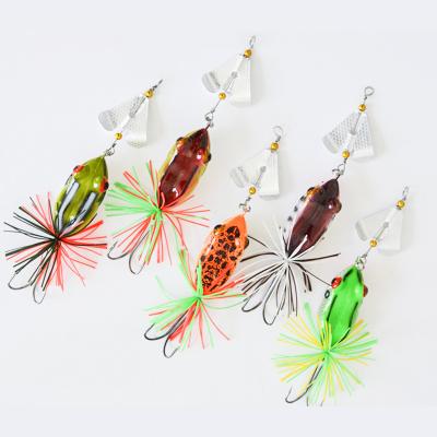 China Lureking Glitter Frog Spinner Spinning Bait, 9g 11g Skirt Artificial Spinner Frog Hard Bait W0869 for sale