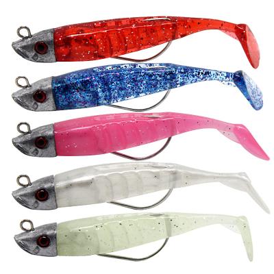 China New Soft PVC Soft/Lead Lead Bait T Head PVC Soft Bait With Single Hook 3 Pcs Soft Lure Fishing Set for sale