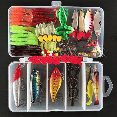 China New 91PCS Assorted Crawling Bait Fishing Lure Set, Bass Fishing Lure Combo Set Lure Box A91pcs for sale