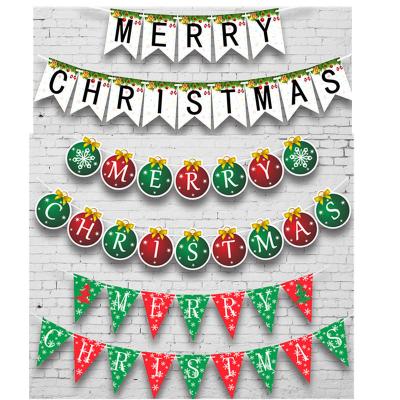 China Festival Decoration Christmas Pull Flag Flag Nonwoven Fabric Christmas Party Hanging Letter Bunting Pull Flag Christmas Decoration Pull Flo for sale