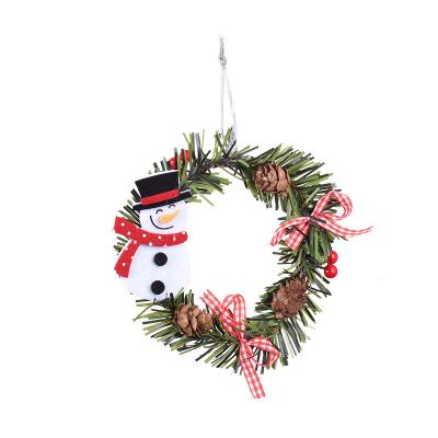 China Eco-Friendly Waterproof Xmas Garland Decorations Christmas Santa Claus Elk Round Pendant PVC Ornaments Christmas Tree Pine Cone Pendant for sale