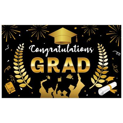 China Custom photo background wall sign graduate congrat banner wall hanging graduation party decoration wall banner for sale