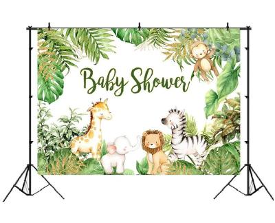 China 3.6*5.9ft Polyester Sheets Baby Shower Party Wall Background Photo Booth Birthday Backdrop Booth 1st Birthday Photography Backdrop Photo Booth Party Supplies First for sale