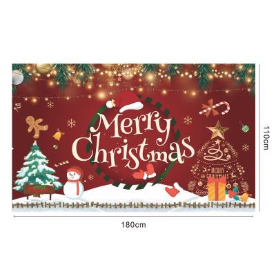 China Wholesale Eco-friendly Waterproof Merry Christmas Decoration Garage Door Decor Mural For Car Garage Double Banner Accept Customized for sale