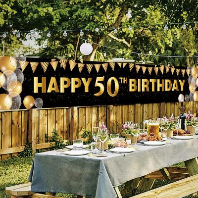 China Large Format Waterproof Factory Eco-friendly Custom Printing Birthday Yard Decorations Yard Sign Happy Birthday Banner For Indoor Or Outdoor for sale