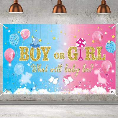 China Birthday Party Household Decor Gender Reveal Party Supplies Gender Reveal Banner Backdrop Large Gender Reveal Yard Sign Backdrop Gender Reveal Party Decor for sale