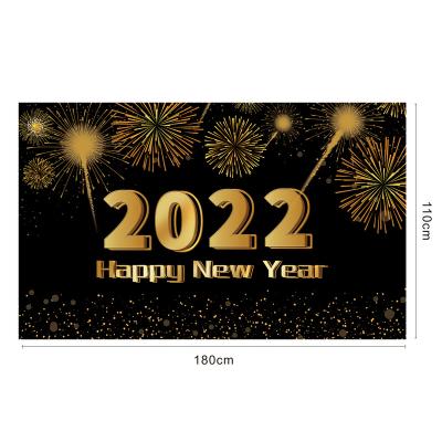 China Festival Maker 2022 New Year Wall Banner With Colorful Ribbon Gift For Feistival Indoor Outdoor Banner For Party Home Decor for sale