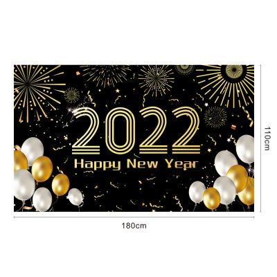 China 2022 Festival New Year Background Banner Polyester Cloth Banner Customization Template Banner Hanging Party Home Decoration for sale