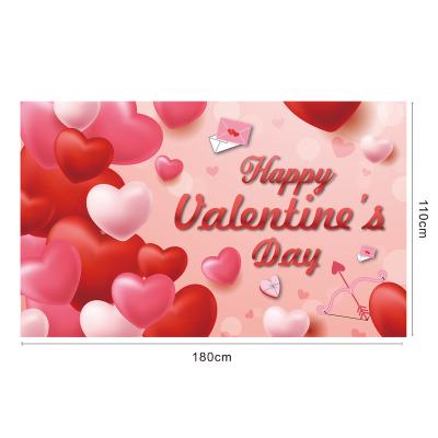 China 2022 Latest Festival Decorations Hotsale Valentine's Day Love Photography Backdrop Decor Valentine Wall Banner Holiday Decorations Manufacturer for sale