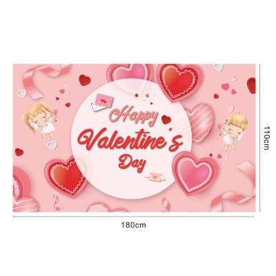 China Wholesale Festival Decorations 2022 Hotsale Valentine's Day Love Photography Backdrop For Confession Valentine Wall Banner Festival Decor for sale