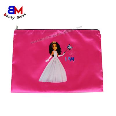 China Custom Picture Logo Design Silk Pouch Zipper Bag Hair Weave Packaging With Zipper for sale