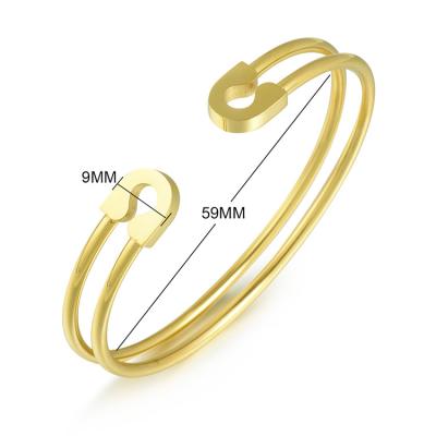 China TRENDY New Arrival Friendship Famous Branded Inspired Designer European Charm Bangle Stainless Steel Bracelet for sale