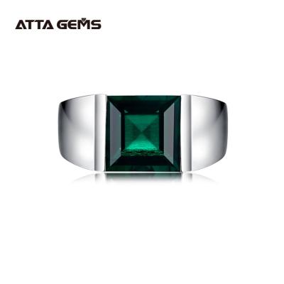 China Emerald Gemstone Silver 925 Sterling Silver Men's and Women's Wedding Rings For for sale