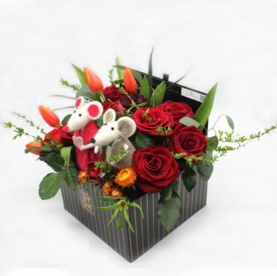 China Rose Flower Boxes Recyclable Eco-Friendly Foldable Packaging for sale