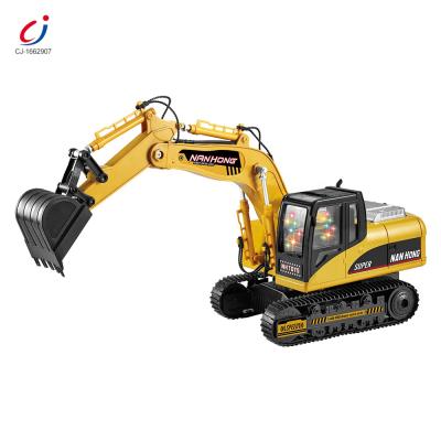 China RC Model 12 Channel Kids RC Truck With Engineering Helmet , Remote Control Excavator Toy for sale