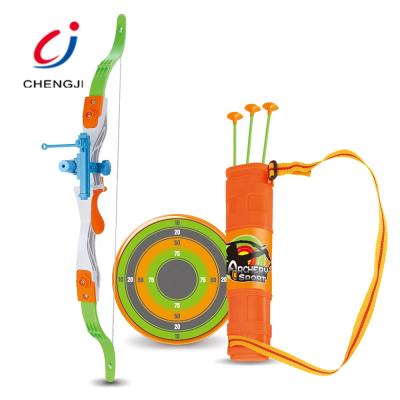 China Kids Sports Shooting Plastic Soft Shooting Set Recurve Toy Bow Arrow With Target for sale