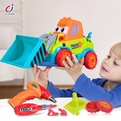 China Hot sale cartoon set plastic electric construction take apart toy truck diy CJ-1269997 for sale