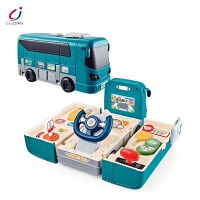 China Electric Education Children Simulation Driving Musical Steering Wheel Toy Deformed Bus CJ-2127495 for sale