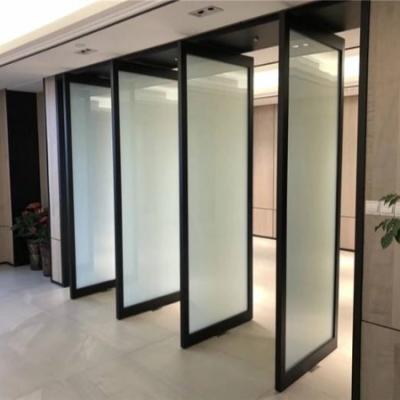 China Modern Electric Pivot Sliding Walls Movable Partition Walls Center Pivot Rotatable Folding Partition Wall Folding Door for sale